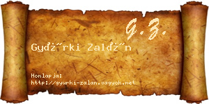 Gyürki Zalán névjegykártya